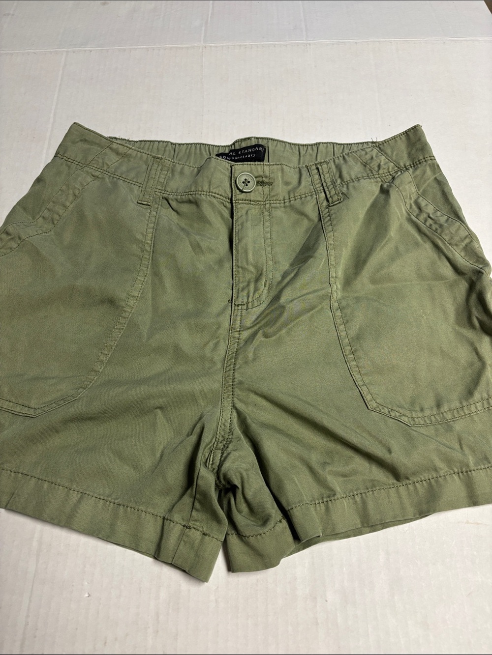 High-Waist Olive Green Women's Shorts by Social Standard